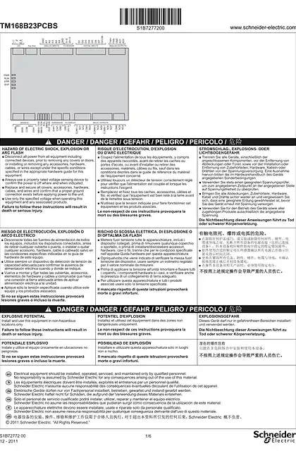 schneider施耐德TM168B23PCBS Generic programmable logic controllers